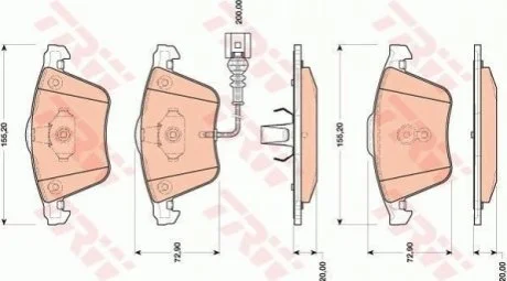 Гальмівні колодки, дискові TRW GDB1809