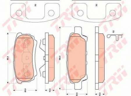 Гальмівні колодки, дискові TRW GDB4143