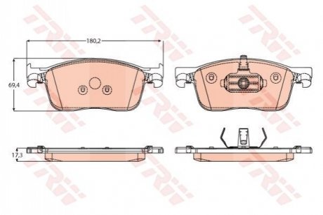 Гальмівні колодки, дискові TRW GDB2169