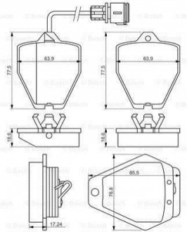 Гальмівні колодки, дискові BOSCH 0986494436