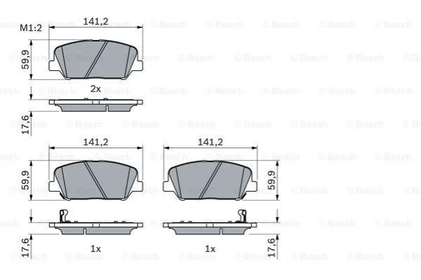 Гальмівні колодки, дискові BOSCH 0986494979 (фото 1)