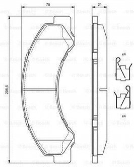 Гальмівні колодки, дискові BOSCH 0986494677