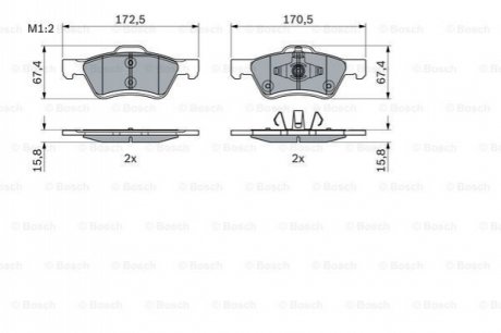 Колодки тормозные дисковые ПЕРЕДНОЙ MAZDA TRIBUTE 2.0I 16V 01.01- BOSCH 0986494960