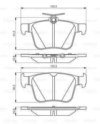Дисковые тормозные колодки BOSCH 0986495346 (фото 1)
