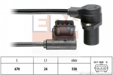 Датчик положения коленвала EPS 1953485