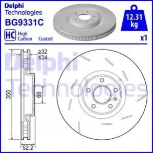 Диск гальмівнийPRZOD LEWA DELPHI BG9331C