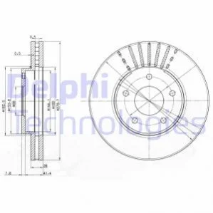 Гальмівні(тормозні) диски DELPHI BG3816 (фото 1)