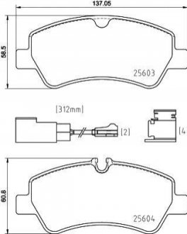 Гальмівні колодки (набір) BREMBO P24187