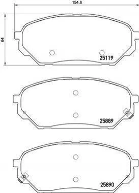 Колодки гальмівні ix55.. BREMBO P30071 (фото 1)