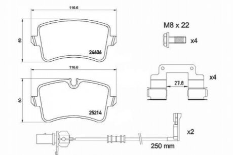 Колодки гальмівні A4,8.. BREMBO P85157