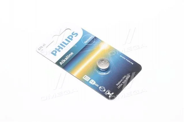 Батарейки кнопкові, лужні PHILIPS A7601B (фото 1)