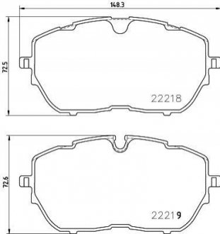 Гальмівні колодки (набір) BREMBO P61128