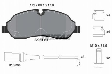 Гальмівні колодки (набір) TEXTAR 2203401