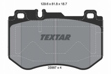 Гальмівні колодки (набір) TEXTAR 2599701