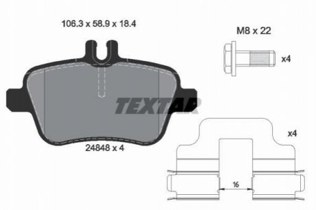 Гальмівні колодки (набір) TEXTAR 2484803