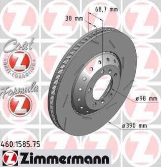 Диск гальмівний ZIMMERMANN 460158575