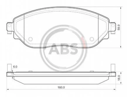 Колодка торм. диск. OPEL VIVARO (06/14-) перед. (пр-во ABS) A.B.S. 35077