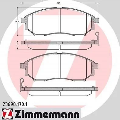 Гальмiвнi колодки дисковi ZIMMERMANN 236981701 (фото 1)