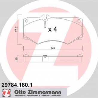 Гальмiвнi колодки дисковi ZIMMERMANN 297841801