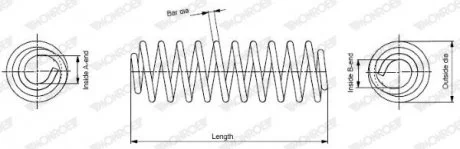 Пружина подв. Renault Grand Scenic передн. OESpectrum (пр-во Monroe) MONROE SE2919