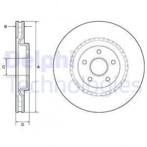 Диск гальмівний передній DELPHI BG9213C