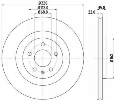 Диск гальмівний 55383PRO HELLA 8DD355118021