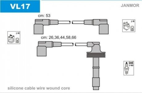 Дроти запалення, набір JANMOR VL17
