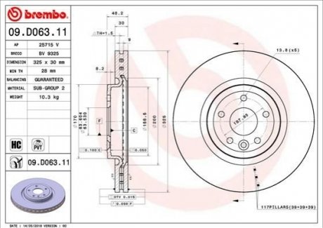 TARCZA HAMULCOWA PRZOD BREMBO 09D06311