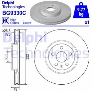 TARCZA HAMULCOWA PRZOD Delphi BG9330C