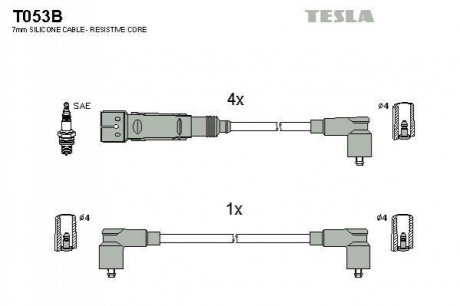 Дроти запалення, набір TESLA T053B