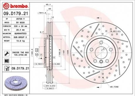 TARCZA HAMULCOWA PRZOD BREMBO 09D17921