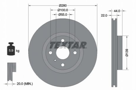 TARCZA HAMULCOWA PRZOD TEXTAR 92304205