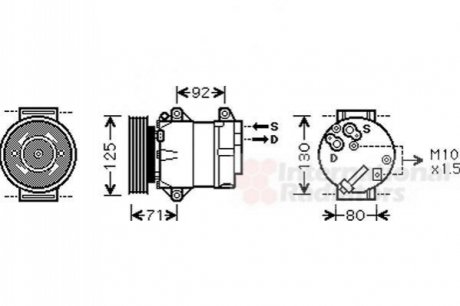 Компрессор кондиционера MEGANE/SCENIC 1.4/1.6 00- Van Wezel 4300K103