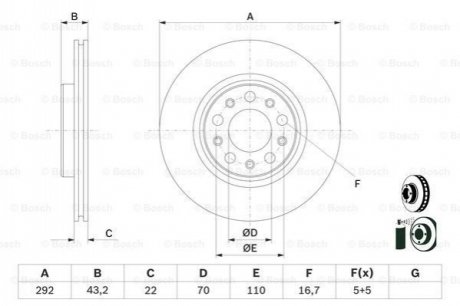 TARCZA HAM. ALFA ROMEO BOSCH 0986479D99