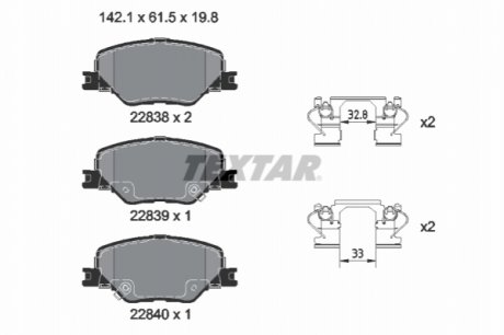 KLOCKI HAMULCOWE PRZOD TEXTAR 2283801