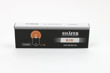 Лампа R5W 24V 5W BA15s SHAFER SL2204