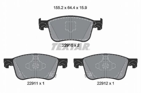 Комплект гальмівних колодок передн TEXTAR 2291001