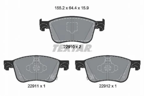 Комплект гальмівних колодок передн TEXTAR 2291001