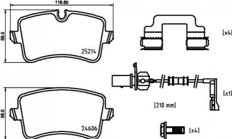 Klocki ham. tył AU POR HELLA 8DB355025311