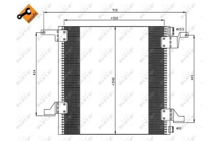 Конденсатор кондиционера MERCEDES ML-Series 2.7D 98- (пр-во) NRF 35526 (фото 1)