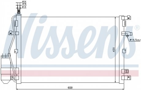 Радіатор кондиціонера NISSENS 94937