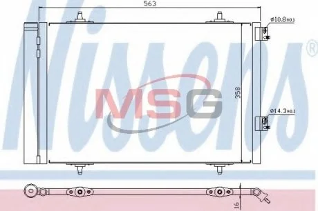 Радіатор кондиціонера NISSENS 940189