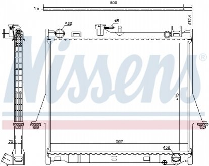 Фото радіатор D-MAX 02-.. NISSENS 60856 Радіатор D-MAX 02-.. NISSENS 60856