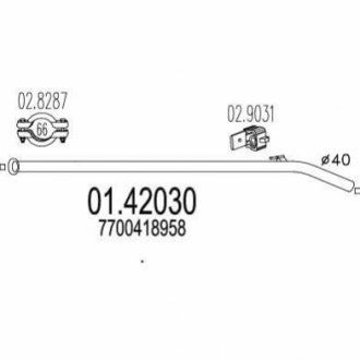 Труба вихлопного газу MTS 0142030