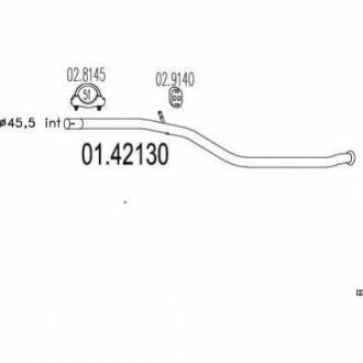 Труба вихлопного газу MTS 0142130