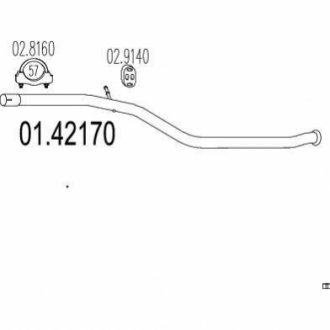 Труба вихлопного газу MTS 0142170
