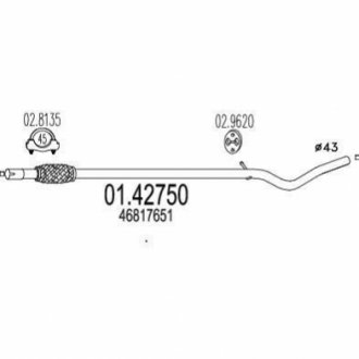 Труба вихлопного газу MTS 0142750