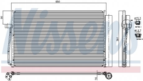 Радиатор кондиционера BMW 5 E60-E61/BMW7 E65-E66-E67-E68 NISSENS 94747 (фото 1)