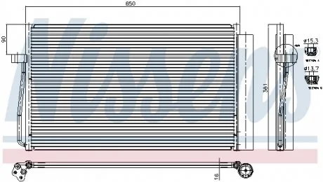 Радиатор кондиционера BMW 5 E60-E61/BMW7 E65-E66-E67-E68 (пр-во Nissens) NISSENS 94747