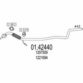 Труба вихлопного газу MTS 0142440